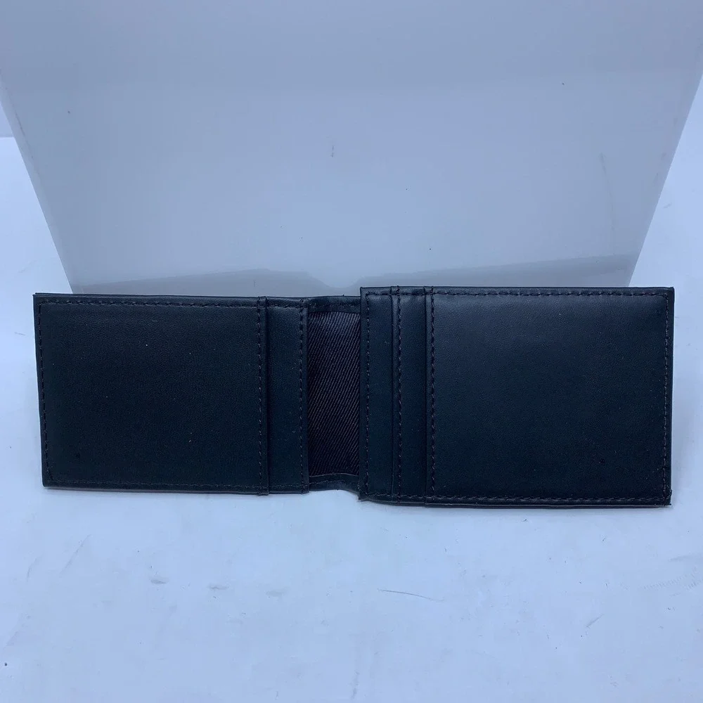 NFL Mens OS Black Miami Dolphins Debossed Logo Bifold Card Holder Wallet New